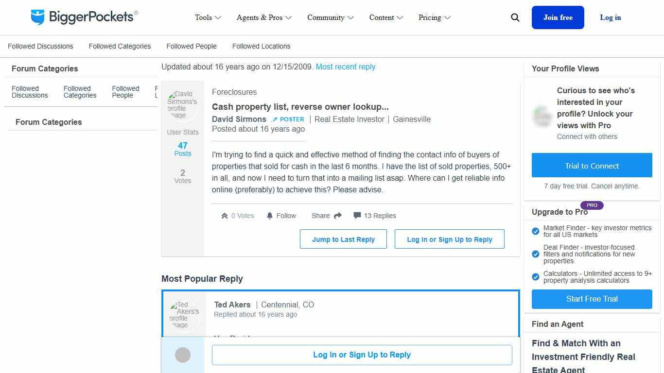 Cash property list, reverse owner lookup...Cash property list, reverse owner lookup...